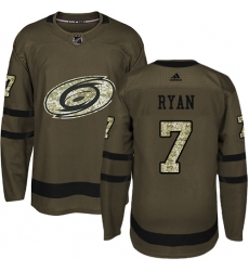 Youth Adidas Carolina Hurricanes #7 Derek Ryan Authentic Green Salute to Service NHL Jersey