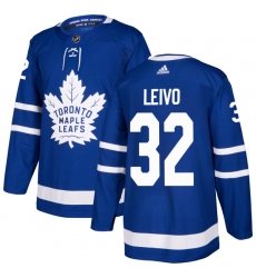 Men's Adidas Toronto Maple Leafs #32 Josh Leivo Premier Royal Blue Home NHL Jersey