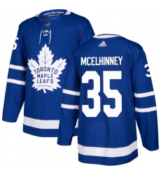 Youth Adidas Toronto Maple Leafs #35 Curtis McElhinney Authentic Royal Blue Home NHL Jersey