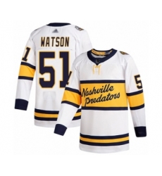 Men's Nashville Predators #51 Austin Watson Authentic White 2020 Winter Classic Hockey Jersey