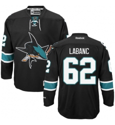 Youth Reebok San Jose Sharks #62 Kevin Labanc Premier Black Third NHL Jersey