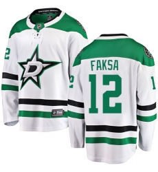 Men's Dallas Stars #12 Radek Faksa Authentic White Away Fanatics Branded Breakaway NHL Jersey