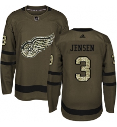 Youth Adidas Detroit Red Wings #3 Nick Jensen Authentic Green Salute to Service NHL Jersey