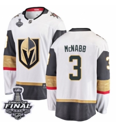 Youth Vegas Golden Knights #3 Brayden McNabb Authentic White Away Fanatics Branded Breakaway 2018 Stanley Cup Final NHL Jersey