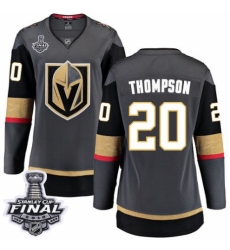 Women's Vegas Golden Knights #20 Paul Thompson Authentic Black Home Fanatics Branded Breakaway 2018 Stanley Cup Final NHL Jersey