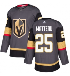 Men's Adidas Vegas Golden Knights #25 Stefan Matteau Premier Gray Home NHL Jersey