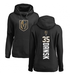 NHL Women's Adidas Vegas Golden Knights #35 Oscar Dansk Black Backer Pullover Hoodie