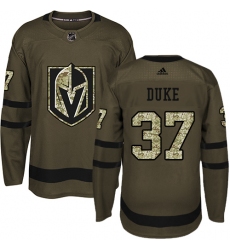Youth Adidas Vegas Golden Knights #37 Reid Duke Authentic Green Salute to Service NHL Jersey