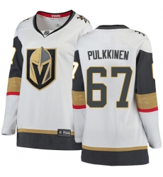 Women's Vegas Golden Knights #67 Teemu Pulkkinen Authentic White Away Fanatics Branded Breakaway NHL Jersey