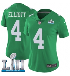 Women's Nike Philadelphia Eagles #4 Jake Elliott Limited Green Rush Vapor Untouchable Super Bowl LII NFL Jersey