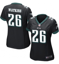 Women's Nike Philadelphia Eagles #26 Jaylen Watkins Game Black Alternate NFL Jersey