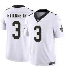 Men's New Orleans Saints #3 Travis Etienne Jr White 2026 F.U.S.E Vapor Limited Football Stitched Jersey