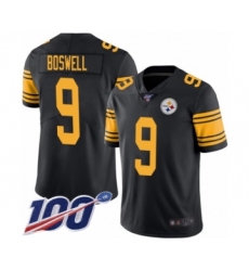 Men's Pittsburgh Steelers #9 Chris Boswell Limited Black Rush Vapor Untouchable 100th Season Football Jersey