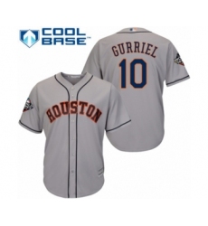 Youth Houston Astros #10 Yuli Gurriel Authentic Grey Road Cool Base 2019 World Series Bound Baseball Jersey