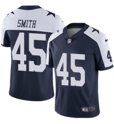 Youth Nike Dallas Cowboys #45 Rod Smith Navy Blue Throwback Alternate Vapor Untouchable Limited Player NFL Jersey