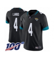 Men's Jacksonville Jaguars #4 Josh Lambo Black Team Color Vapor Untouchable Limited Player 100th Season Football Jersey