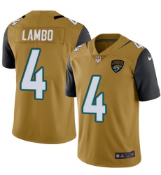 Youth Nike Jacksonville Jaguars #4 Josh Lambo Limited Gold Rush Vapor Untouchable NFL Jersey