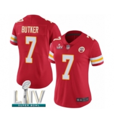 Women's Kansas City Chiefs #7 Harrison Butker Red Team Color Vapor Untouchable Limited Player Super Bowl LIV Bound Football Jersey