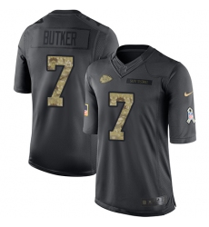 Youth Nike Kansas City Chiefs #7 Harrison Butker Limited Black 2016 Salute to Service NFL Jersey