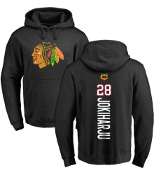 NHL Adidas Chicago Blackhawks #28 Henri Jokiharju Black Backer Pullover Hoodie