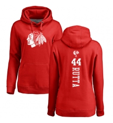 NHL Women's Adidas Chicago Blackhawks #44 Jan Rutta Red One Color Backer Pullover Hoodie