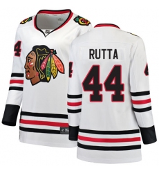 Women's Chicago Blackhawks #44 Jan Rutta Authentic White Away Fanatics Branded Breakaway NHL Jersey