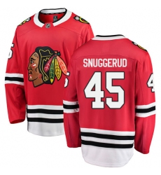Youth Chicago Blackhawks #45 Luc Snuggerud Fanatics Branded Red Home Breakaway NHL Jersey