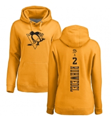 NHL Women's Adidas Pittsburgh Penguins #2 Chad Ruhwedel Gold One Color Backer Pullover Hoodie