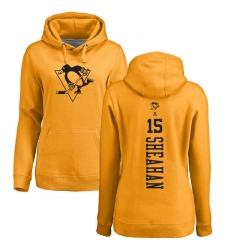 NHL Women's Adidas Pittsburgh Penguins #15 Riley Sheahan Gold One Color Backer Pullover Hoodie