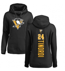 NHL Women's Adidas Pittsburgh Penguins #24 Jarred Tinordi Black Backer Pullover Hoodie