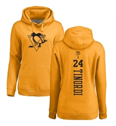 NHL Women's Adidas Pittsburgh Penguins #24 Jarred Tinordi Gold One Color Backer Pullover Hoodie