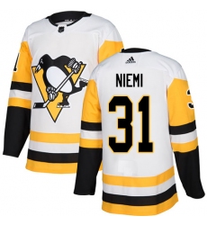 Youth Adidas Pittsburgh Penguins #31 Antti Niemi Authentic White Away NHL Jersey