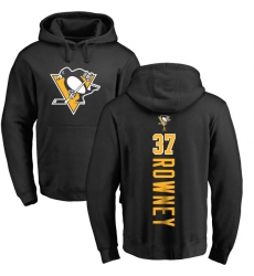 NHL Adidas Pittsburgh Penguins #37 Carter Rowney Black Backer Pullover Hoodie