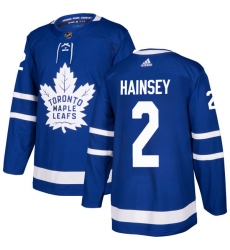Youth Adidas Toronto Maple Leafs #2 Ron Hainsey Authentic Royal Blue Home NHL Jersey
