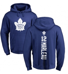 NHL Adidas Toronto Maple Leafs #12 Patrick Marleau Royal Blue Backer Pullover Hoodie