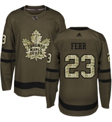 Youth Adidas Toronto Maple Leafs #23 Eric Fehr Authentic Green Salute to Service NHL Jersey