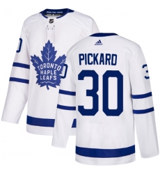 Men's Adidas Toronto Maple Leafs #30 Calvin Pickard Authentic White Away NHL Jersey