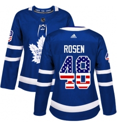 Women's Adidas Toronto Maple Leafs #48 Calle Rosen Authentic Royal Blue USA Flag Fashion NHL Jersey