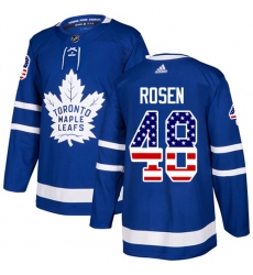 Youth Adidas Toronto Maple Leafs #48 Calle Rosen Authentic Royal Blue USA Flag Fashion NHL Jersey
