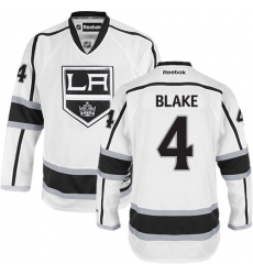 Women's Reebok Los Angeles Kings #4 Rob Blake Authentic White Away NHL Jersey