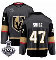 Men's Vegas Golden Knights #47 Luca Sbisa Authentic Black Home Fanatics Branded Breakaway 2018 Stanley Cup Final NHL Jersey