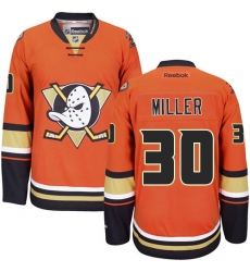 Women's Reebok Anaheim Ducks #30 Ryan Miller Authentic Orange Third NHL Jersey