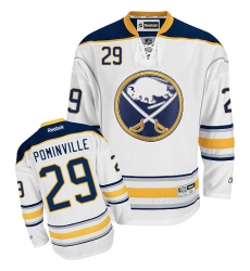 Men's Reebok Buffalo Sabres #29 Jason Pominville Authentic White Away NHL Jersey