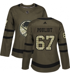Women's Adidas Buffalo Sabres #67 Benoit Pouliot Authentic Green Salute to Service NHL Jersey