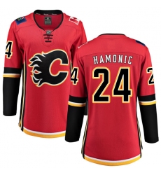 Women's Calgary Flames #24 Travis Hamonic Fanatics Branded Red Home Breakaway NHL Jersey