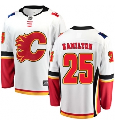 Youth Calgary Flames #25 Freddie Hamilton Fanatics Branded White Away Breakaway NHL Jersey