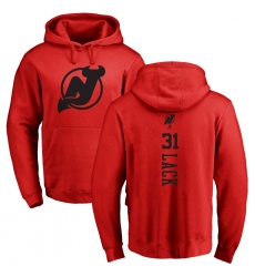 NHL Adidas New Jersey Devils #31 Eddie Lack Red One Color Backer Pullover Hoodie