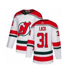 Youth Adidas New Jersey Devils #31 Eddie Lack Authentic White Alternate NHL Jersey