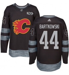Men's Adidas Calgary Flames #44 Matt Bartkowski Authentic Black 1917-2017 100th Anniversary NHL Jersey