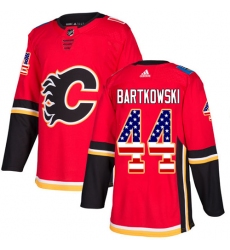Men's Adidas Calgary Flames #44 Matt Bartkowski Authentic Red USA Flag Fashion NHL Jersey
